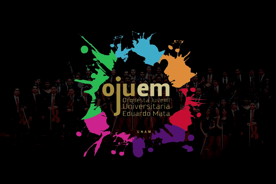 OJUEM logo colores fondo negro